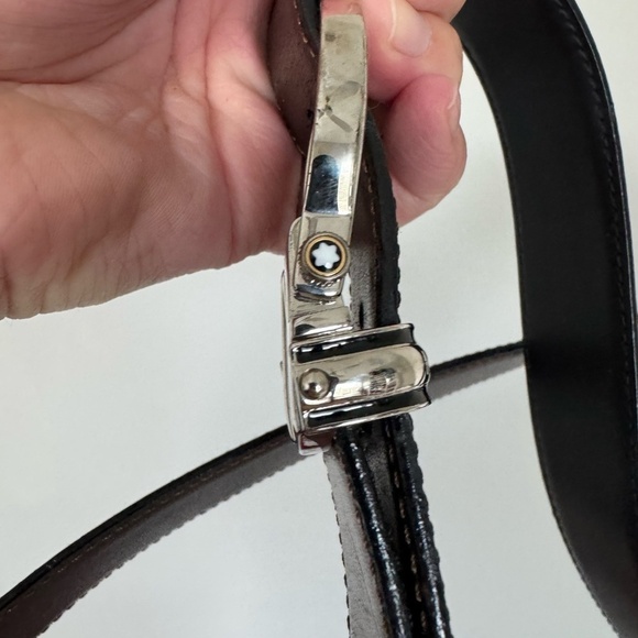 Montblanc Men’s Oval Reversible Black/Brown Leather Belt - Picture 3 of 7